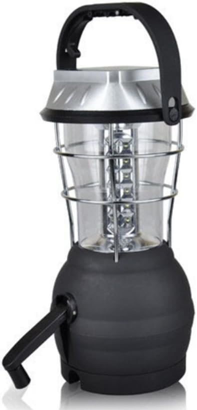 ROOVON Solar LED Hurricane Lantern Lamp 6-Way Powered Hand Crank USB Battery Car Cigarette Lighter DC Rechargable Lantern Camping Lantern Lamp 36 LED Porch Emergency Lantern