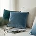 MIULEE Pack of 2 Velvet Soft Solid Decorative Square Throw Pillow Covers Christmas Cushion Case for Couch Sofa Bedroom Car 18x18 Inch 45x45 cm Green