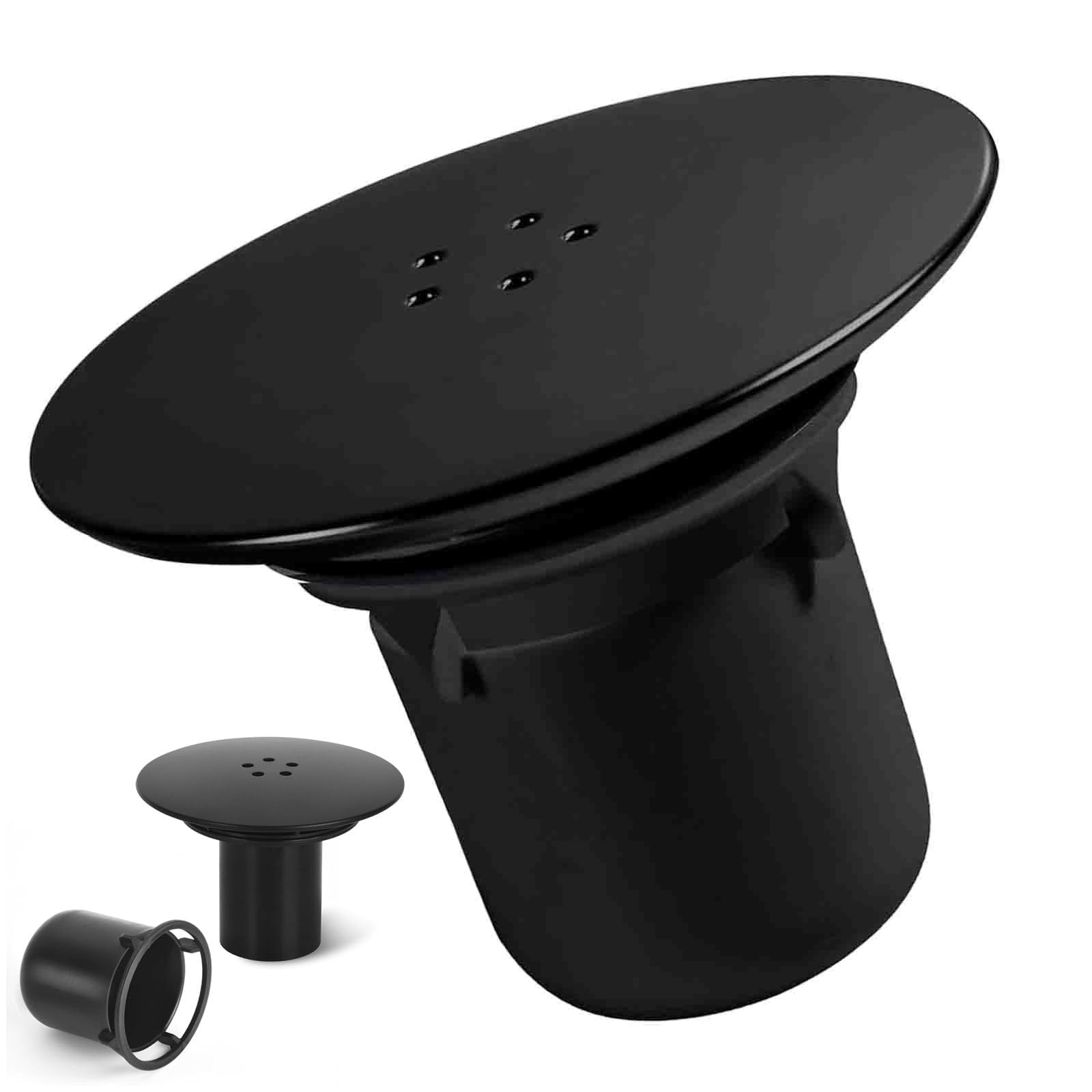 GIONAR 1 Pcs Shower Drain Cover, Black Removable Shower Drain Cover Floor Drain Anti-lock Cover Trap Debris Shower Bath Cover Trap Waste Shower Bathroom Cover Trap Waste Shower Bathroom