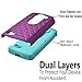 STARSHOP LG Power Case, Slim Dual Layer Armor Phone Case Cover with Spot Diamond Teal/Purple