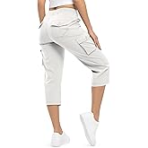 TBMPOY Womens Cargo Capris Lightweight Hiking Pants 6 Pockets Quick Dry Casual Outdoor Trip Loose Shorts Cropped Cotton