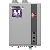 Rheem Liquid Propane Condensing Tankless Water Heater Indoor Up To 6.8 GPM, 120,000 BTUs Continuous Super High Efficient Hot 