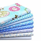 iNee Blue Fat Quarters Quilting Fabric Bundles, Sewing Fabric for Quilting Crafting, 18