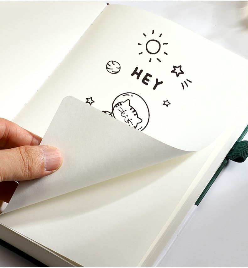 Journal Book A5 Verde com 365 Folhas, Journal Book em Capa de PU Impermeável, Ideal para Anotações Diárias, Planejamento Pessoal, Estudos, Trabalho e Uso em Viagens