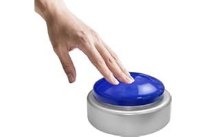 MAUJOY Large Talking Button Clock(Blue-Silver) Alarm Clock with Time, Day & Date Announcement, Volume Control - Ideal Gift for Parents, Seniors, Elderly & Blind Individuals