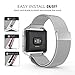 MoKo Fitbit Blaze Band, Milanese Loop Mesh Stainless Steel Bracelet Watch Strap for Fitbit Blaze Smart Fitness Watch with Unique Magnet Lock, No Buckle Needed, Frame NOT Included - Silver