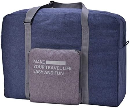 YELLOW LEAF PRODUCTS Waterproof Nylon Large Capacity Folding Travel Hand Bag (44 x 35 x 20 cm, Colour May Vary)