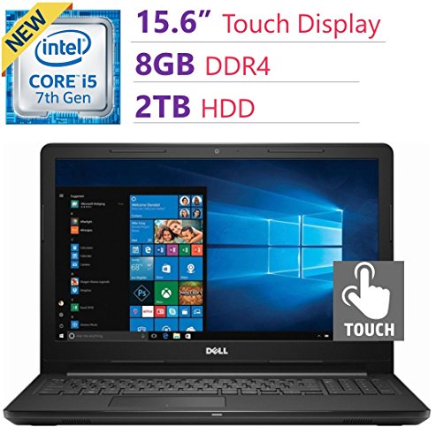 2018 Newest Dell Premium Inspiron 15.6’’ Touchscreen HD Widescreen Laptop PC , Intel i5-7200U, 8GB DDR4, 2TB HDD, Bluetooth, HDMI, MaxxAudio, DVD +/- RW, Intel HD Graphics 620, Windows 10 - Black