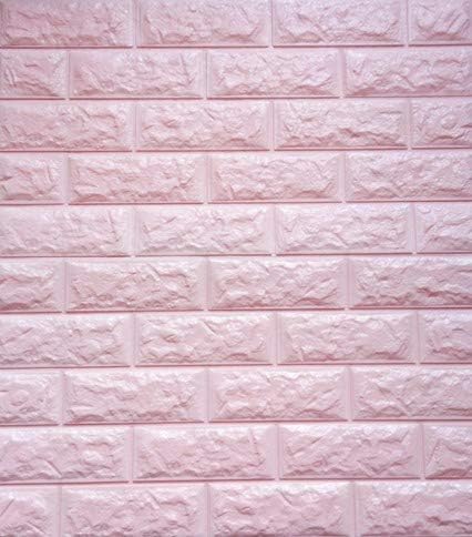 Ufixit DIY Self Adhesive PE Foam Brick Wall Sheet/Panel/Sticker -10 Sheets (Each Sheet is 71 cm x 77cm x 1 cm) Covers 58.4 sq.ft (Pink)