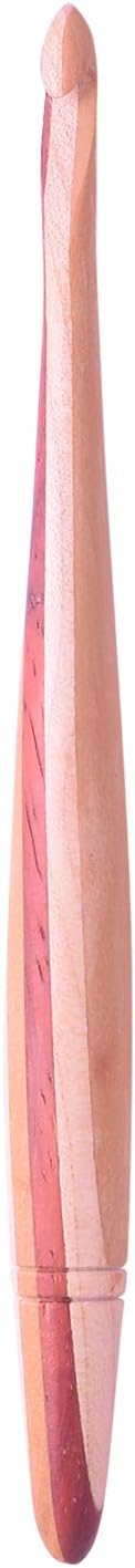Divit Shilp Streamline Ergonomic Handle Crochet Hooks | Handcrafted 7’’ Mix Wood Crochet Hook Knitting Needle, Craft Yarn Weave | Best Gift! (10 mm)