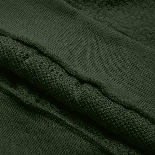 Clearance Sale! Pervobs Women Plush Sweater Imitation Lambskin Round Neck Solid Long Sleeve Sweater Pullover Blouse Top(14, ArmyGreen)