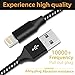 RDHD iPhone Charger Cable, 4PACK 3FT 6FT 6FT 10FT iPhone Charging and Syncing Nylon Braided Cords Cable Compatible for iPhone X/8/7/7 Plus/6/6, iPad,iPod, and More Apple Device (Cable-BK)
