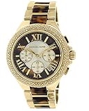 Michael Kors MK5901 Women's Chronograph Camille Tortoise and Gold-Tone Stainless Steel Bracelet Watch
