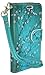 LG OPTIMUS L70 Case, Magnetic Closure Leather Flip Wallet Case with 2 Card Slots, Cash Compartment and Wrist Strap for Optimus Exceed 2 W7/ LS620 Realm/ L41C Ultimate 2 Wallet Case (Blossom Teal)