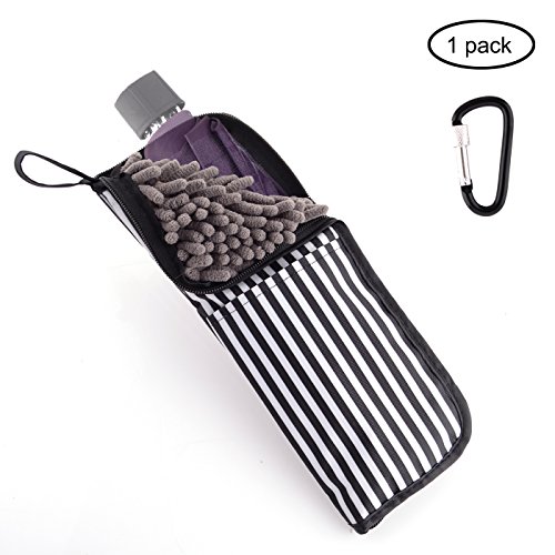 liangdongshop Universal Water-absorbing Umbrella Phone Holder Case Waterproof Wet Folding Umbrella Cover Storage Bag With Loking Carabiner 11.02"x4.72"(1 Pcs Pack)