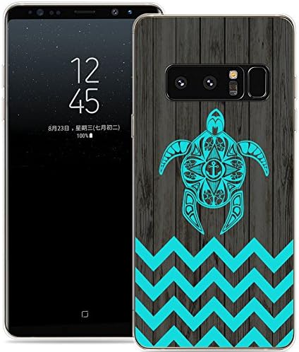 Case for Note 8 Turtle Design/IWONE Designer TPU Non Slip Rubber Durable Protective Skin Clear Cover Compatible for Samsung Galaxy Note 8 + Chevron Animal Blue