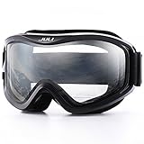 JULI OTG Ski Goggles-Over Glasses Ski / Snowboard Goggles for Men, Women & Youth - 100% UV Protection Anti-fog Dual Lens(Black Frame+83%VLT Clear Len)