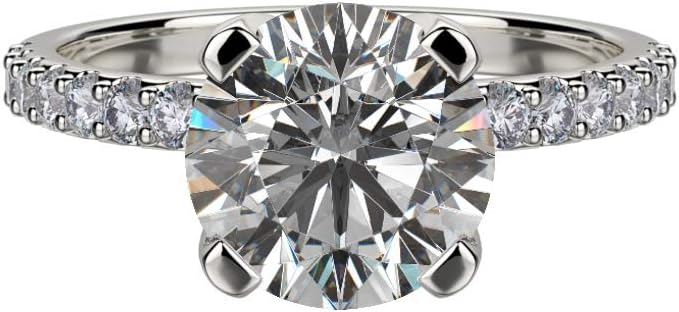 NaNa 1.0-4.0ct Swarovski Zirconia Round Brilliant Cut Solitaire Engagement Ring Sterling Silver