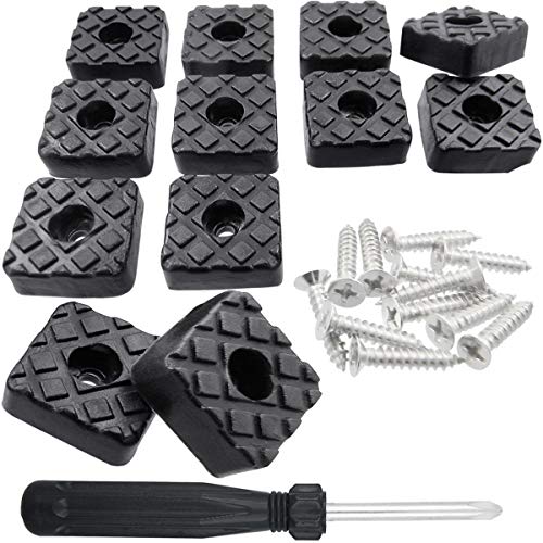 QY 12PCS Black Color Square Shape Rubber Non Slip Non Skid Feet Pad for Table Desk Chair and Sofa