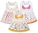 GZMM 3-Pack Baby Girl's Bibs Dress Infant Toddler waterproof Burp Cloths With Adjustable Snaps