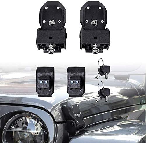 LAUTO 1 Pair Hood Latches Hood Lock Catch Latches Kit Anti-Theft for Jeep Wrangler JL Sports, Sahara, Freedom & Rubicon 2018 2019