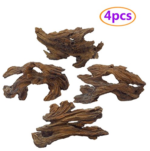Tfwadmx Aquarium Resin Driftwood Decoration, Aquarium Decorations Log, Fish Tank Cave Hideout Wood Decor Freshwater Ornament