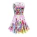 MagJazzy Little Girls Casual Dress Sleeveless Digital Printing Pageant Party Birthday Dress for Doll Surprised (150cm/ 7-8Y, Balloon Pink)