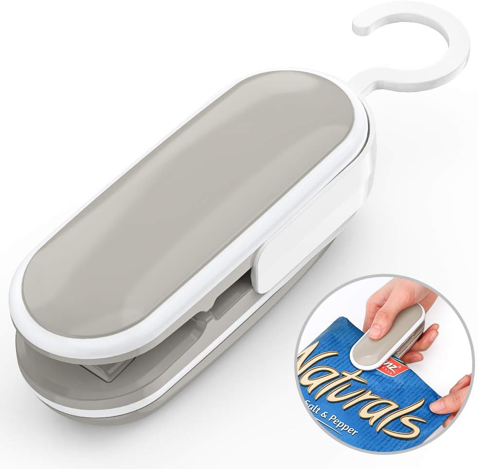 2 in 1 Bag Sealer & Cutter, Vfunix Handheld Heating Mini Snack Sealer Chips Cereals Saving Freeze Vegetable Storage