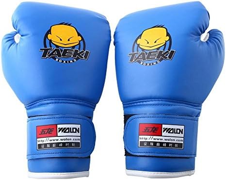 1 Pair Blue Lovely Children Training Punching Sandbag Boxing Gloves (Length 9.06 inch, Width 5.51 inch)