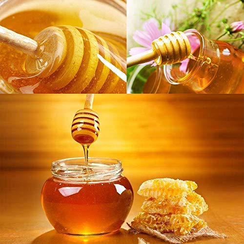 WOAIWO-Q 50 Pack of Mini 3 Inch Wood Honey Dipper Sticks, Individually Wrapped, Server for Honey Jar Dispense Drizzle Honey, Wedding Party Favors - Thumbnail 5