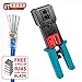 ITBEBE RJ45 Crimping Tool Made of Hardened Steel with Wire Cutter Stripping Blades and Textured Grips (RJ45 CRIMPER TURQUOISE)