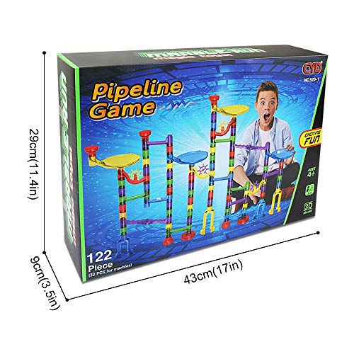 image for Beebeerun 122 Pcs Marble Run Set Toys for 3 4 5 6 7 8 Year Old Boys Gi