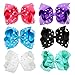 legend sandy 6 Pack 6 Inches Big Hair Bows for Girls, Hair Accessories with Pearl Hair Clips for Baby Toddler Girls Hair Bows with Alligator Clips for Kids Back to School