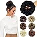 Rose bud Messy Bun Hair Pieces For Women Hair Bun Extension Updo Curly Messy Bun Scrunchie Jet Black Natural