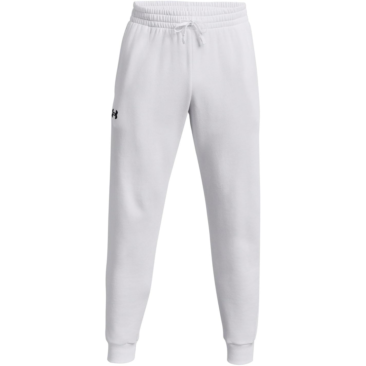 Under Armour Men's Rival Fleece Joggers, (100) White / / Black, Large Tall Image