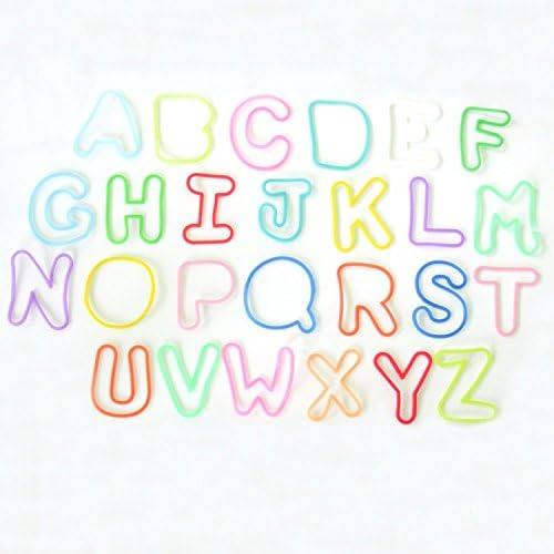 Fun ABC Alphabet Shapes Silicone Original Silly Bandz Rubber Band Bracelets Party Favors - 6 Packs with 26 Bands in Each Pack (156 Wristbands Total)