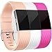 For Fitbit Charge 2 Bands (3 Pack), Rose Pink, Blush Pink and White, Large