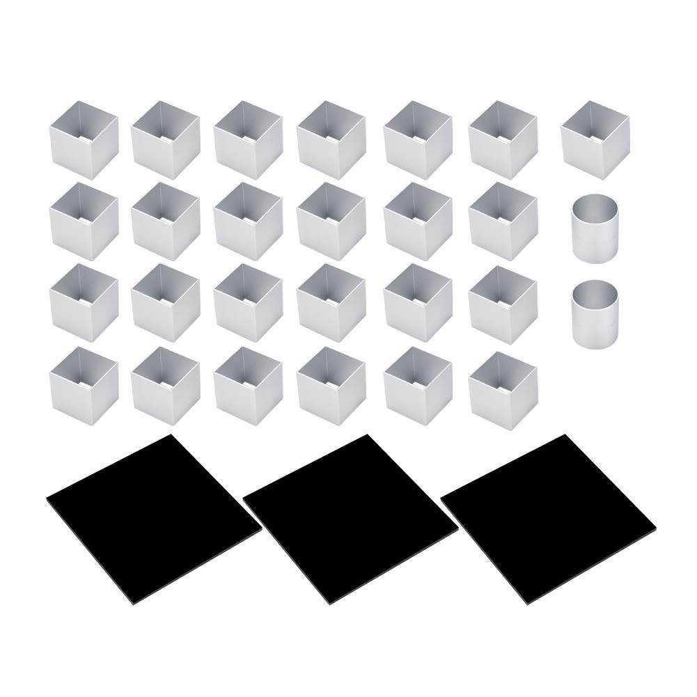 3D Cake Moulds, Pack of 30 Metal Cube Mini Cake and Mousse Mould Set for Cooking Pastry Cake Mousse