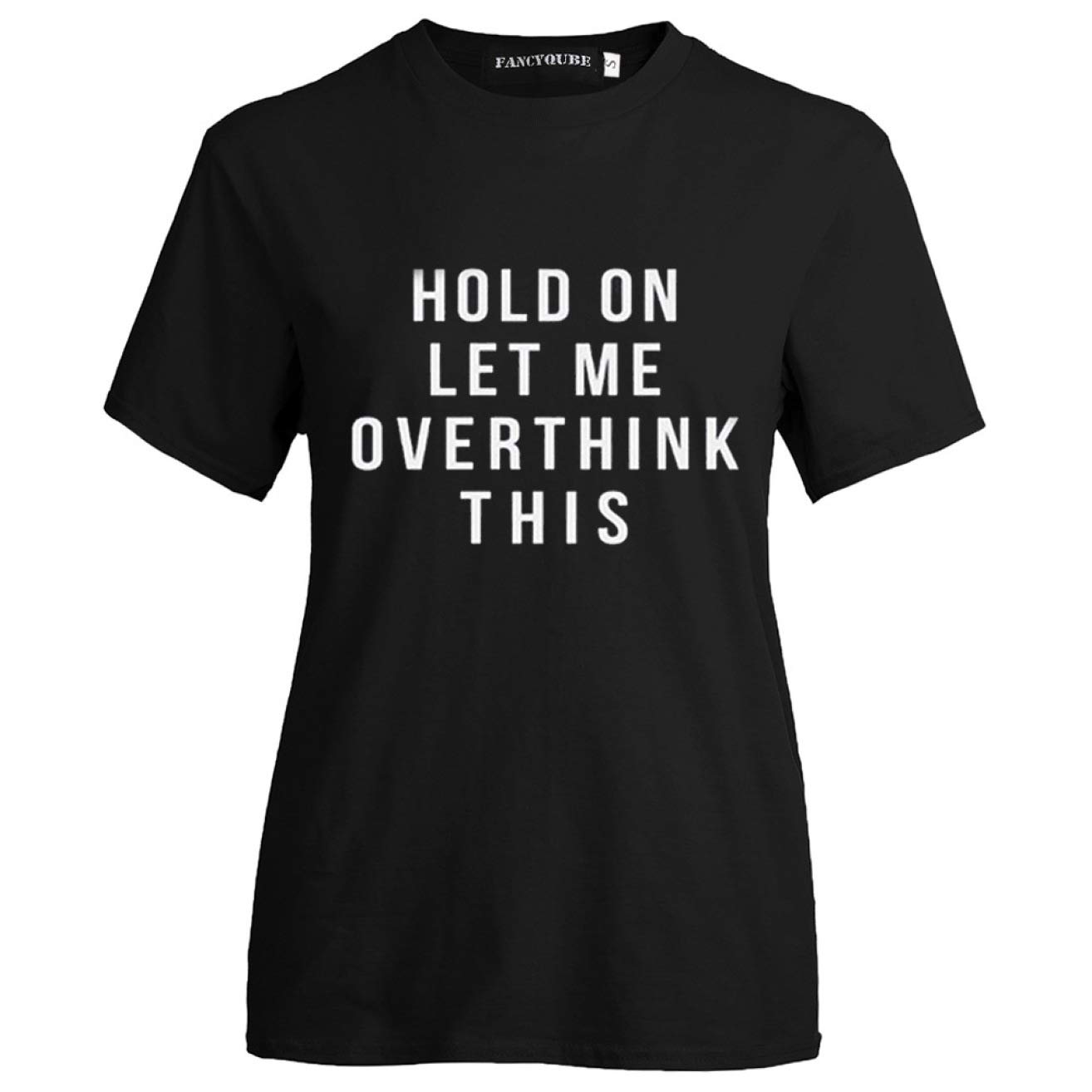 Kula Unusual Letter Printed T Round Neck Graphic Tee Tops Kitilan