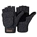 Vmevo Winter Knitted Convertible Fingerless Gloves Unisex Warm Wool Mitten Glove