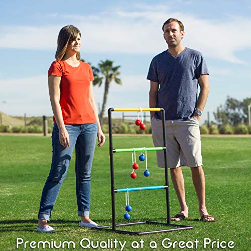 GoSports Pro Grade Ladder Toss Indoor/Outdoor Game Set with 6 Soft Rubber Bolo Balls, Travel Carrying Case - Image 3