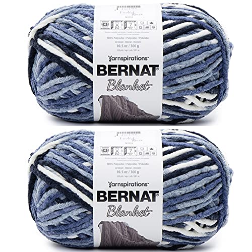 Bernat Yarn Blanket, Faded Blues, 2x300g