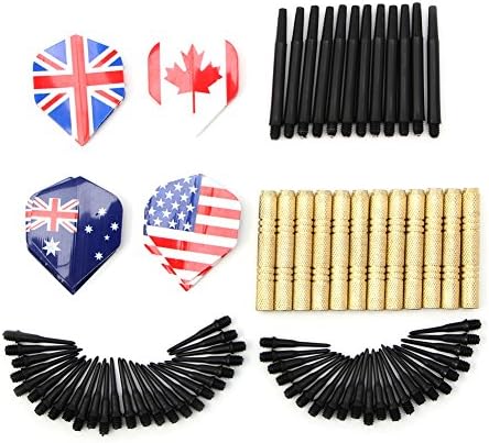 Elat Park 12Pcs Soft Tip Darts With National Flag Flights 36 Extra Tips Professional For Electronic Dartboard