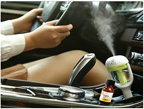 Car Essential Oil Diffuser with 1 Bottle Aromatherapy Therapeutic Air Freshener - Auto Shut Off Cool Mist Humidifier (Green)