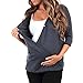 Mother Bee Maternity Criss Cross Maternity and Nursing Wrap Tunic Navy