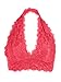 Youmita Floral Lace Halter Bra Bralette Sweat Fiber Lining Cute Unpadded Bamboo Top Sheer Bustier Crop Wireless Lingerie (Medium, Coral)