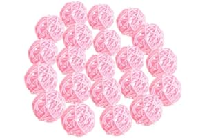 zorpia 20 Pieces Wicker Rattan Balls Decorative Orbs Vase Fillers for Craft, Party, Wedding Table Decoration, Baby Shower, Aromatherapy Accessories (Diameter 1.2 Inch, Pink)