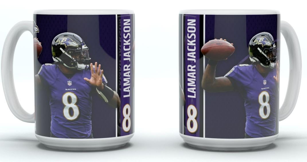 Great Branding Lamar Jackson Motion Baltimore Ravens NFL 15oz Mug