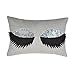 JWH Sequin Eyelash Throw Pillow Covers Handmade Decorative Fun Accent Pillow Cases Cute Rectangle Cushion Covers Bedroom Car Sofa Couch Classroom 12x18 Inch with Zipper Silver Gray
