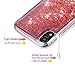 WORLDMOM for iPhone XR Case, Double Layer Design Bling Flowing Liquid Floating Sparkle Colorful Glitter Waterfall TPU Protective Phone Case, Red